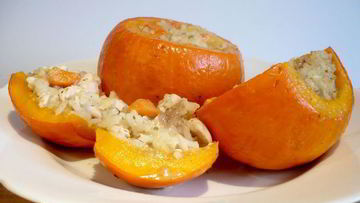 Рецепт Фаршированной тыквы с кокосом и манго Король Оранжевое лето