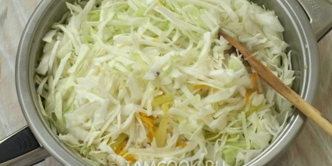 Рецепт капусты тушеной с кабачками