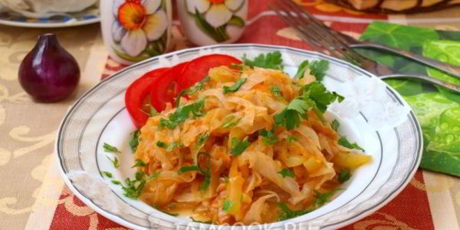 Рецепт капусты тушеной с кабачками