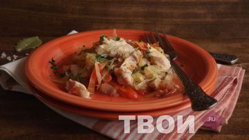 Рецепт Капусты, тушеной с курицей