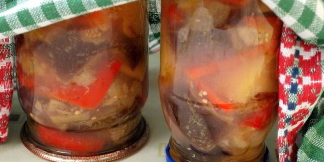 Рецепт консервированных баклажанов с айвой