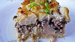 Рецепт Мусаки из цветной капусты с мясом и грибами
