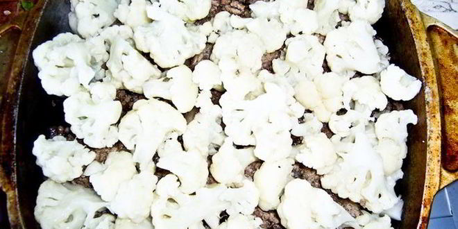 Рецепт мусаки из цветной капусты с мясом и грибами