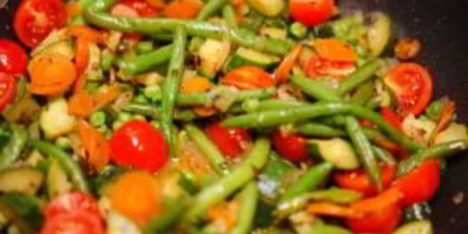 Рецепт овощей, жареных на сковороде