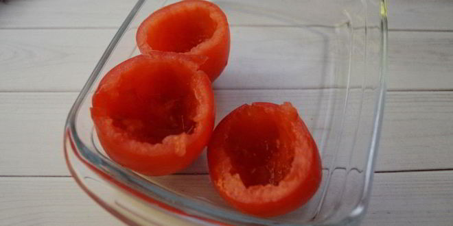 Рецепт помидоров, запеченных с омлетом