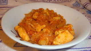 Рецепт Тушеной капусты с индейкой в мультиварке