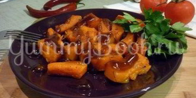 Рецепт запеченной тыквы с соусом терияки