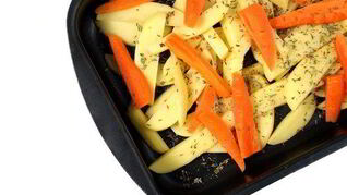 Рецепт Запеченых овощей в лимонном соке со шнитт-луком