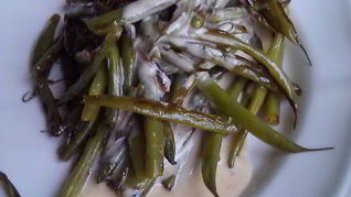 Рецепт Жареной стручковой фасоли с сырным соусом