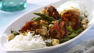 Рецепт Жареной тайской спаржи с креветками