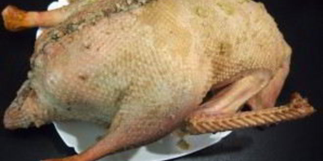 Рецепт гуся с гречкой, грибами и печенью в рукаве