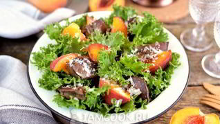 Рецепт Индюшиной печени с персиками