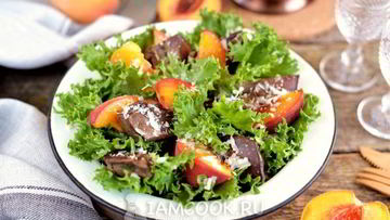 Рецепт Индюшиной печени с персиками