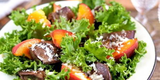 Рецепт индюшиной печени с персиками