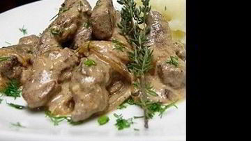 Рецепт Куриной печени по-строгановски