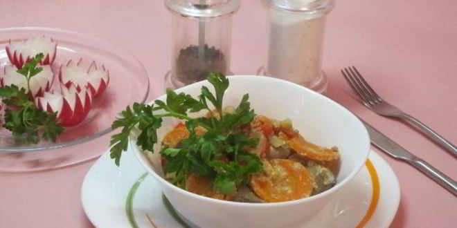 Рецепт куриной печени с овощами в духовке