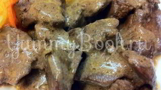 Рецепт Куриной печени в портвейне и сметане