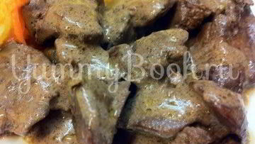 Рецепт Куриной печени в портвейне и сметане