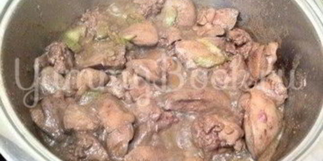 Рецепт куриной печени в портвейне и сметане