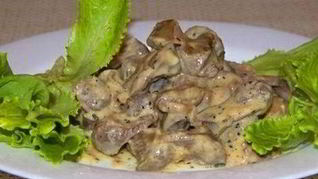 Рецепт Куриной печени в сметане