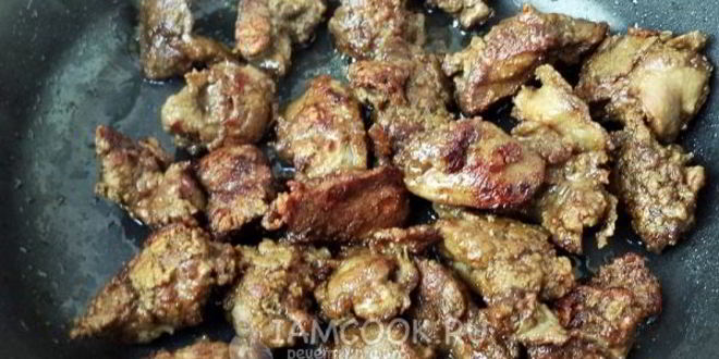 Рецепт куриной печени в сметанно-горчичном соусе