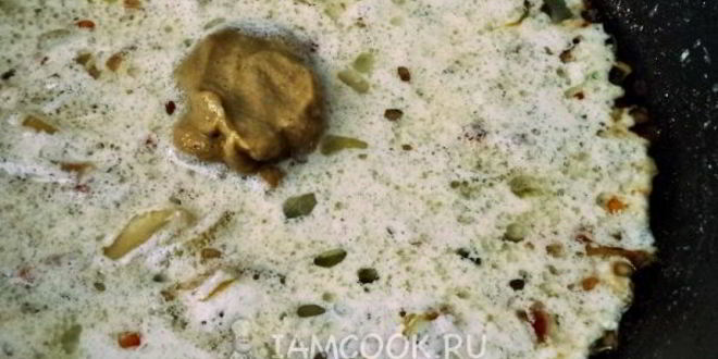 Рецепт куриной печени в сметанно-горчичном соусе