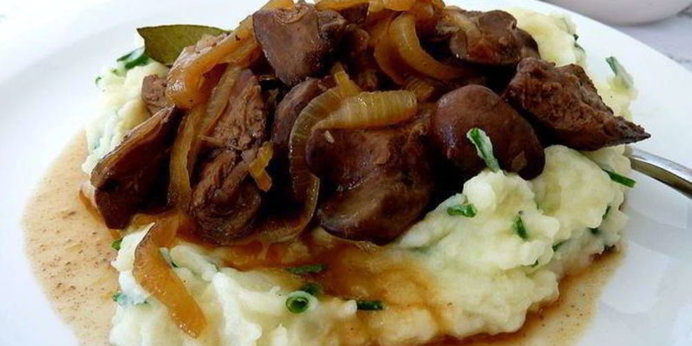 Как приготовить куриную печенку в силане с пюре