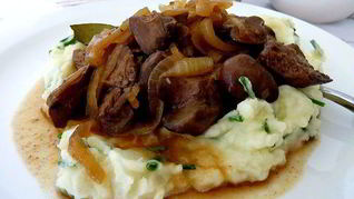 Рецепт Куриной печенки в силане с пюре