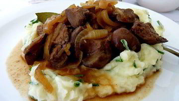 Рецепт Куриной печенки в силане с пюре