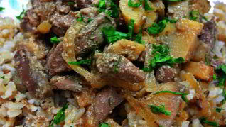 Рецепт Печени барашка с айвой