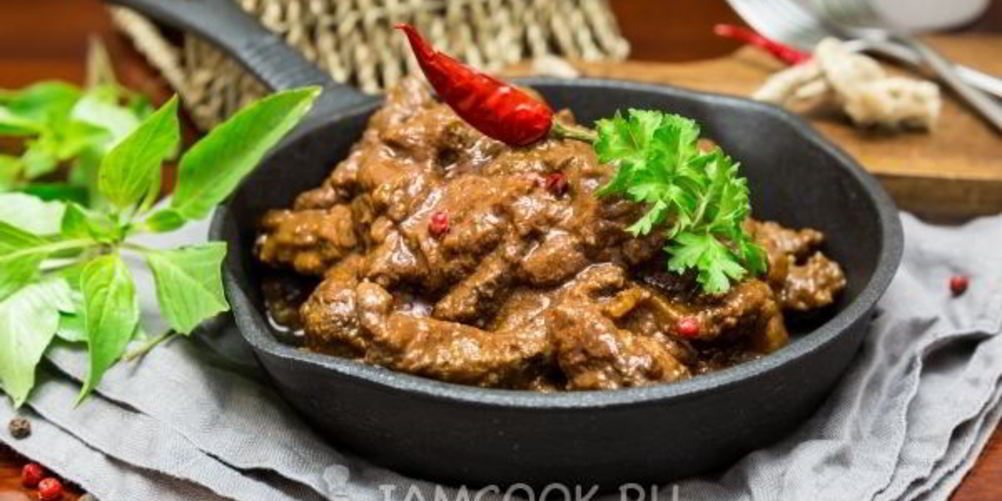 Как приготовить печень говяжья, тушенная в томатно-соевом соусе