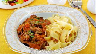 Рецепт Печени куриной в яблочном соусе в микроволновке