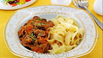 Рецепт Печени куриной в яблочном соусе в микроволновке