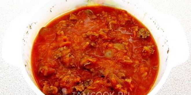 Рецепт печени куриной в яблочном соусе в микроволновке