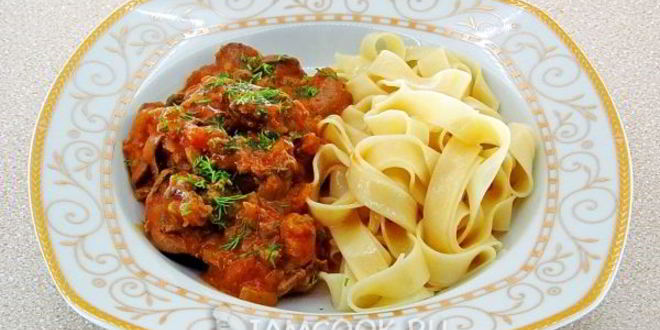 Рецепт печени куриной в яблочном соусе в микроволновке