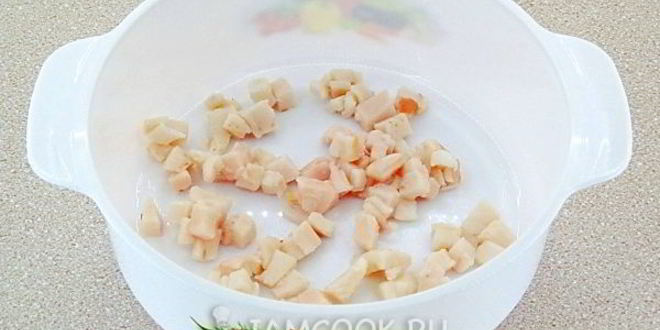 Рецепт печени куриной в яблочном соусе в микроволновке