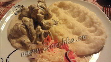 Рецепт Печени по-бефстрогановски