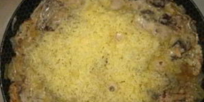 Рецепт печени с грибами в сметане