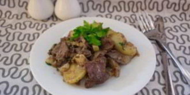 Рецепт печени с картошкой