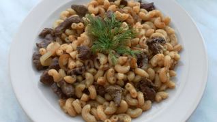 Рецепт Печени с макаронами и луком