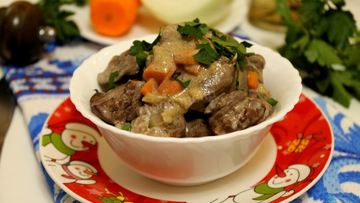 Рецепт Печени с морковью и сметаной