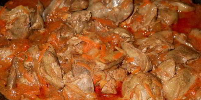 Рецепт печени тушеной в томатном соку