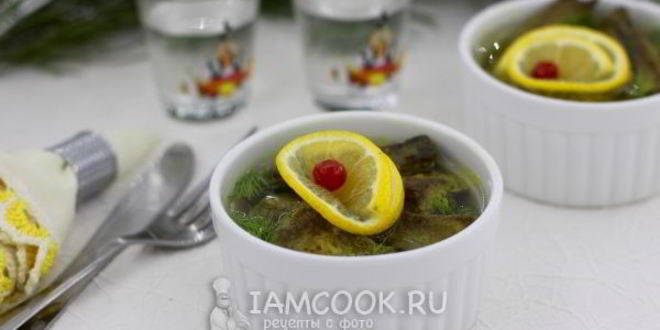 Рецепт печени в лимонном желе