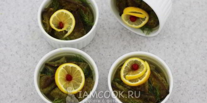 Рецепт печени в лимонном желе