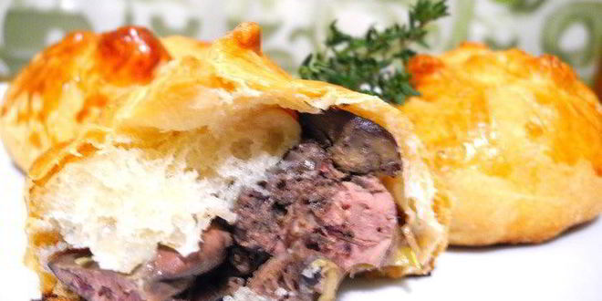 Рецепт печенки в кафтане из слоеного теста