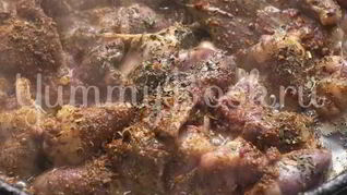 Рецепт Сердечек и печень куриные в пряном медовом соусе