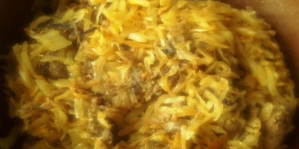 Как приготовить жареную капусту с куриной печенью