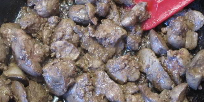 Рецепт жареной куриной печени с кинзой