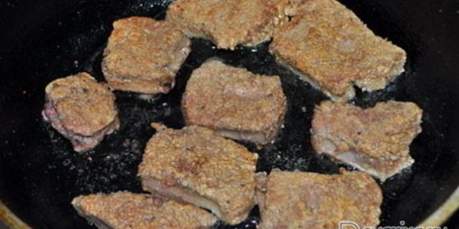 Рецепт жареной печени в сливочном соусе