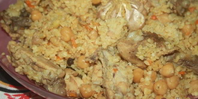 Рецепт пилава из курятины с булгуром и нутом